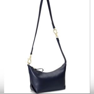 Lauren Ralph Lauren Navy Leather Kassie Shoulder Bag